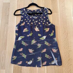 Bird Print Sleeveless Top